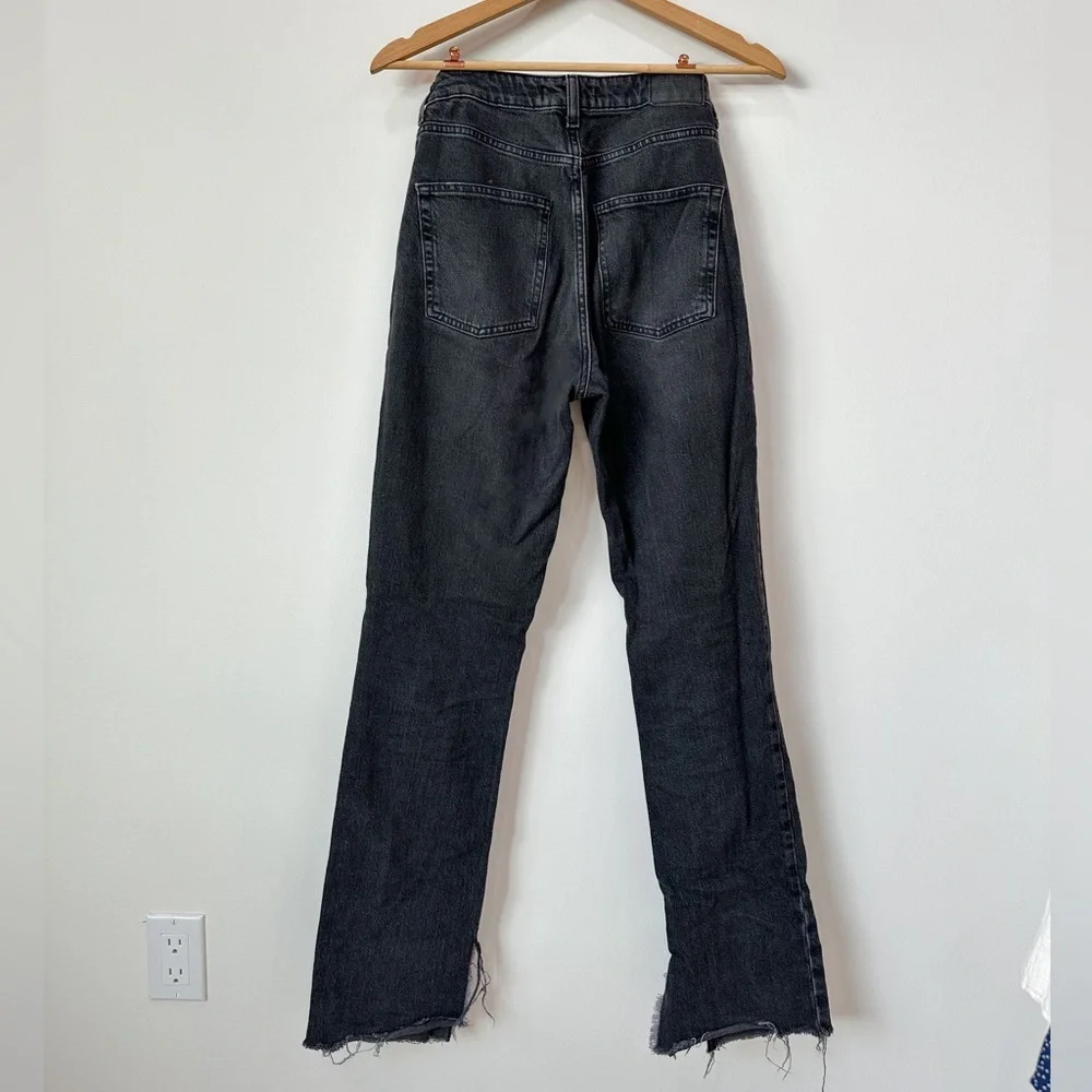 Zara Black Fade Straight Leg High Waist Jeans - Picture 5 of 6
